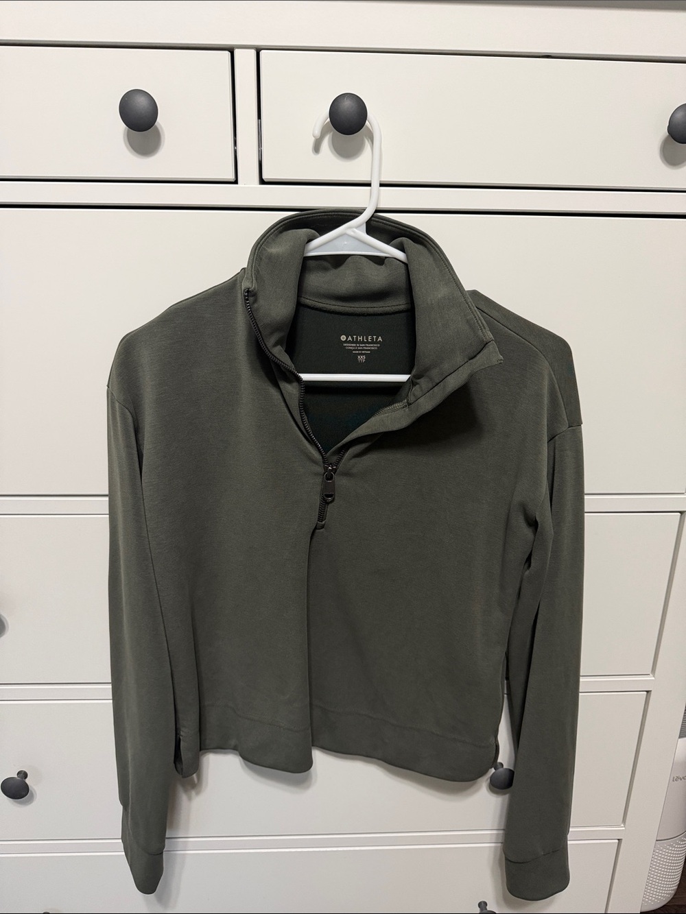 Athleta Olive Green Half-Zip Pullover